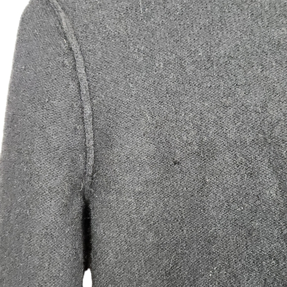 Free People Black Wool Sweater Jacket with Attached Stiped Scarf Women's XL - Picture 10 of 10